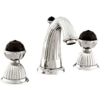 Bronces Mestre / Washbasin Fittings / Three holes basin set with Swarovski black crystal 033201.N00.50