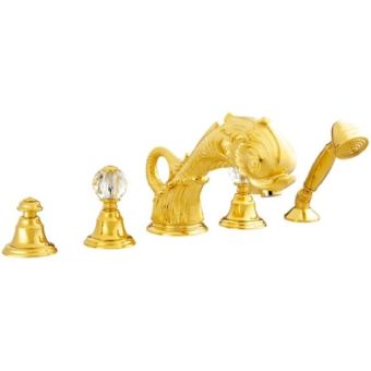 Bronces Mestre / Bath-Shower Fittings / Five holes bath set with Swarovski crystal 039116.000.00
