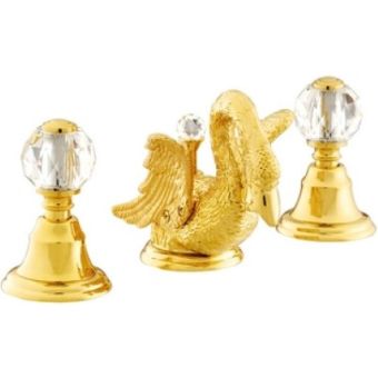 Bronces Mestre / Washbasin Fittings / Three holes basin set with Swarovski crystal 039141.000.00