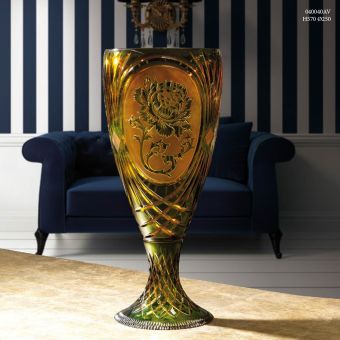 Italian Luxury Lighting / Vases / Crystal Vase with Rosa 57 cm 040040AV