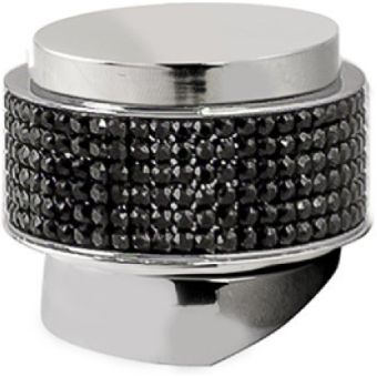 Bronces Mestre / Knobs for Shower Systems / Monolever handle kit for shower system with black Swarovski Mesh 071447.HN0.50