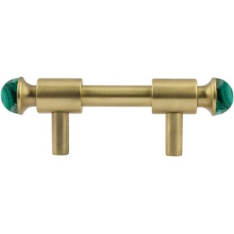 Bronces Mestre / Furniture Handles / Malachite with malachite stone 64mm between centers 0T5000.ML64.30