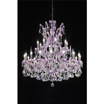 Italian Luxury Lighting / Chandeliers / Maria Theresa Lilac Satin 24 Lights 1055 024