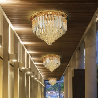 Patrizia Volpato / Semi-Flush Mounts / Cristalli Murano Glass 24 Karat Gold