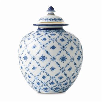 Le Porcellane / Vases with Lids / Potiche Rombi Fiori 5202 5201 5200