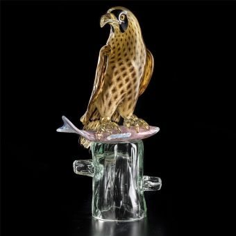 Italian Luxury Lighting / Animal Sculptures / Hawk Gold in Murano Glass 6011 1 COL