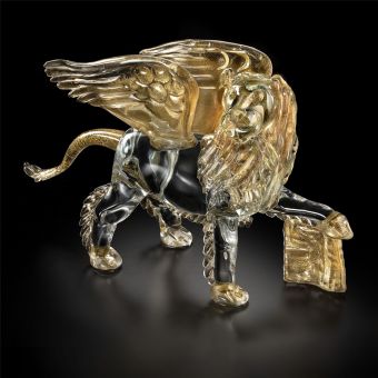 Italian Luxury Lighting / Animal Sculptures / Lion Gold in Murano Glass 6027 1 COR