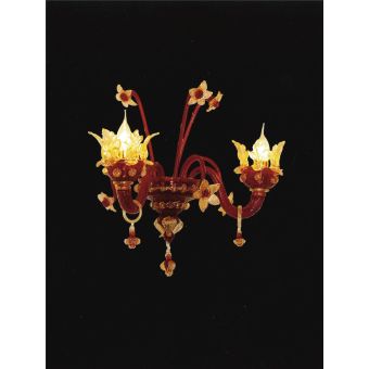 Italian Luxury Lighting / Wall Sconces / Venetian Red 2-Light V653 002WL