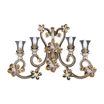 Mechini / Wall Lights / Bohemian Pearl Banding & White Porcelain Flowers A287/4