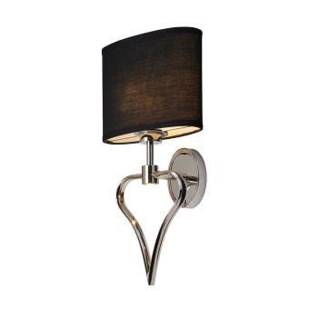 Elstead Lighting / Wall Lights / Falmouth 2 Polished Chrome & Black Shade