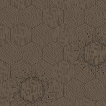 Bisazza / Wood - Decorations / Floral Marron Glacé