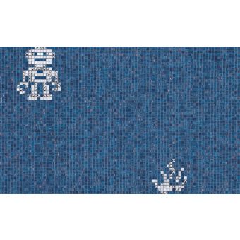 Bisazza / Mosaico - Decorations / Hearts & Robots Blue (Luxe)