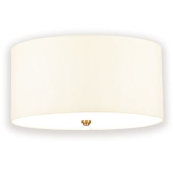 Elstead Lighting / / Fletcher 18"" Flush - Aged Brass with Ivory Shade