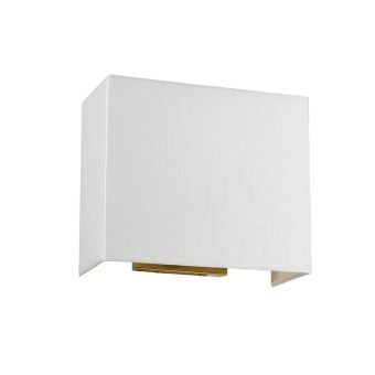 Elstead Lighting / Wall Lights / Riley Medium Rectangular with Aged Brass Back Plate & Ivory Shade