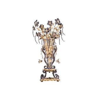 Mechini / Table Lamps / Wrought Iron with Crystal Vase F788/1 MH