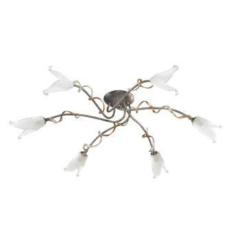 Elstead Lighting / Ceiling Lights / Fly 6 Light Semi-Flush - Black / Silver / Gold