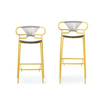 Traba / Outdoor Stools / Genoa Met Pu Cross Stool TR-0049-MET-CROSS-PU
