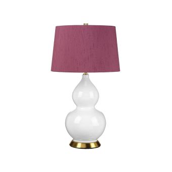 Elstead Lighting / Table Lamps / Isla 1 Aged Brass with Bloom Purple Shade