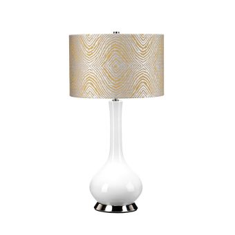 Elstead Lighting / Table Lamps / Milo 1 Polished Nickel & White-Yellow