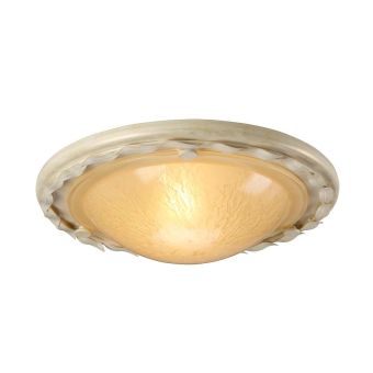 Elstead Lighting / Ceiling Lights / Olivia 1 Light Flush - Ivory / Gold Patina