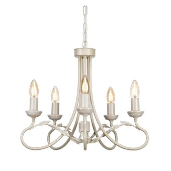 Elstead Lighting / Chandeliers / Olivia 5 Ivory & Gold Patina