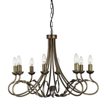 Elstead Lighting / Chandeliers / Olivia 8 Black & Gold Patina