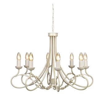 Elstead Lighting / Chandeliers / Olivia 8 Ivory & Gold Patina