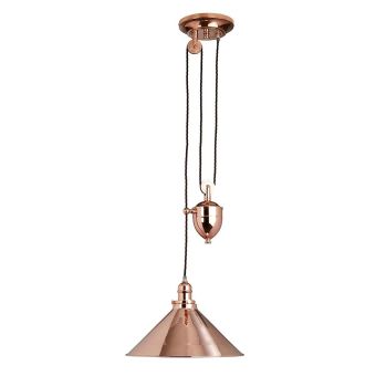 Elstead Lighting / Pendant Lights / Provence 1 Light Rise and Fall Pendant - Polished Copper