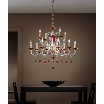 Euroluce Lampadari / Chandeliers / Rubino Alicante L8+4