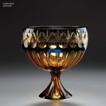 Italian Luxury Lighting / Decorative Bowls / Amber Crystal 37 cm SAM97220AB