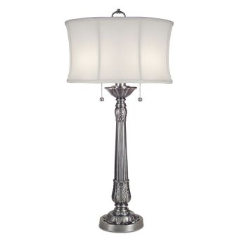 Elstead Lighting / Table Lamps / Presidential 2 Light Table Lamp - Pewter