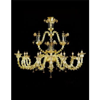 Italian Luxury Lighting / Chandeliers / Venetian Glass Gold 12-Light V7501 012