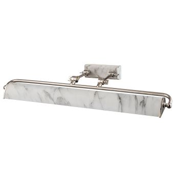 Elstead Lighting / Picture Lights / Winchfield 4lt Large Polished Nickel & White Marble Effect