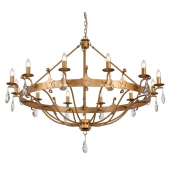 Elstead Lighting / Chandeliers / Windsor 12 Gold Patina
