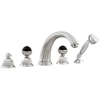 Bronces Mestre / Bath-Shower Fittings / Five holes bath set with Swarovski black crystal 033216.N00.50