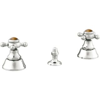 Bronces Mestre / Bidet Fittings / Three holes bidet set with tiger eye stone 035022.BTG.50