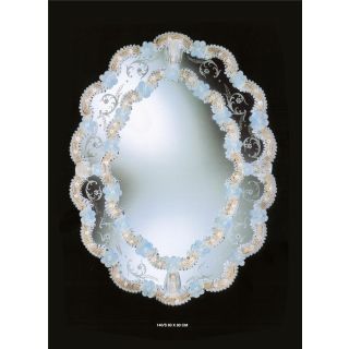 Italian Luxury Lighting / Wall Mirrors / Venetian in Murano Glass Adorned with Flowers 140S