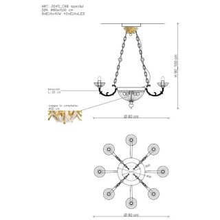Il Paralume Marina / Chandelier / 2045/CH8 D80