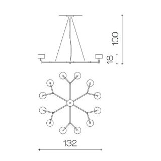 Il Paralume Marina / Chandelier / 2127/CH12/NL