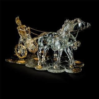 Italian Luxury Lighting / Figurative Sculptures / Roman Chariot in Murano Glass 6017 1 COR
