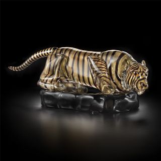 Italian Luxury Lighting / Animal Sculptures / Tiger in Murano Glass 6025 2 TOR