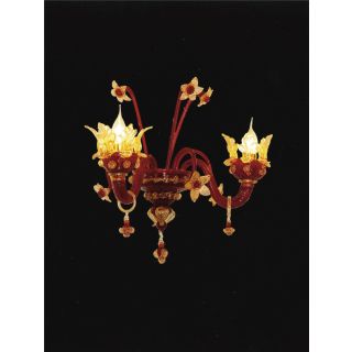 Italian Luxury Lighting / Wall Sconces / Venetian Red 2-Light V653 002WL