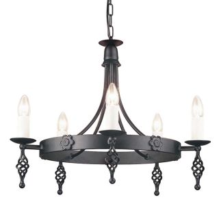 Elstead Lighting / Chandeliers / Belfry 5 Light Chandelier - Black