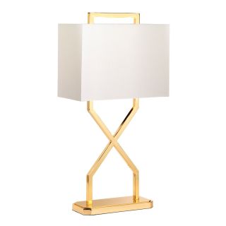 Elstead Lighting / Portable & Desk Lamps / Cross Table Lamp - Polished Gold with Ivory Shade