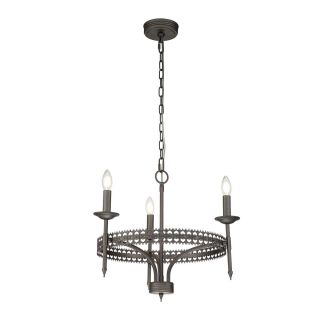 Elstead Lighting / Chandeliers / Crown 3 Light Chandelier - Iron Gate
