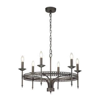 Elstead Lighting / Chandeliers / Crown 6 Light Chandelier - Iron Gate