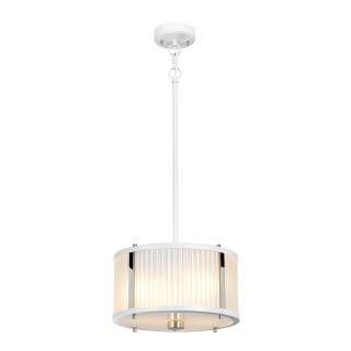 Elstead Lighting / Pendant Lights / Corona 2 Light Pendant - White Satin Painted / Polished Nickel