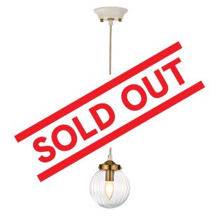 Elstead Lighting / Pendant Lights / Cosmos 1 Light Pendant - Cream Painted and Aged Brass