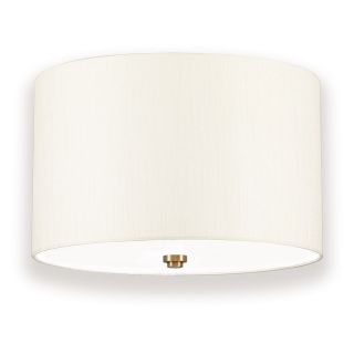 Elstead Lighting / / Fletcher 14"" Flush - Aged Brass with Ivory Shade