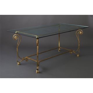 Wrought Iron Dining Table with Glass Top HF2030TA Papiro by Officina Ciani